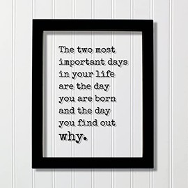 The two most important days in your life are the day you are born and the day you find out why - Quote Art - Floating Quote