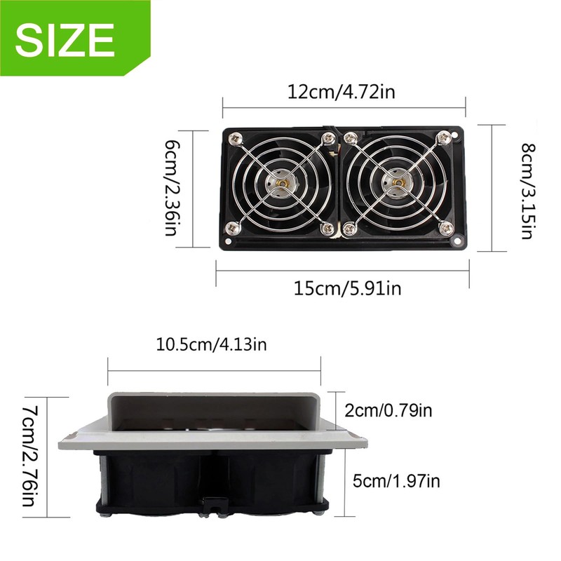 AUTOXBERT RV Side Vent Fan, 25W 12V Small Vent Ventilation