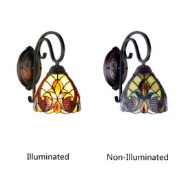 Chloe Lighting Adia Victorian Tiffany-Syle Dark Bronze 1 Light Wall Sconce 6" Wide, Multicolor