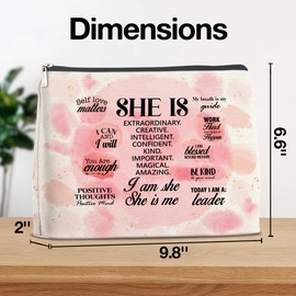 Inspirational Gifts for Women Girls, Motivational Gift for Mom Sister Daughter Friends Bestie Colleague Teacher Nurse, Mental Health Gifts Makeup Bag, Self Love Cosmetic Bag