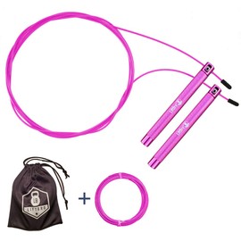 LiftBro Beast Release Jump Rope v.2.0 - Adjustable Speed Rope for High Intensity Training, Cardio and Fitness (Pink)