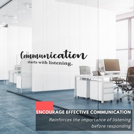 My Vinyl Story Communication Starts with Listening Wall Decal Sticker Inspirational Motivational Quote for Office Decor Wall Art Vinyl School Classroom Therapist Counseling Words and Saying