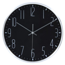 Fuji Boeki 99584 Wall Clock, Diameter 9.8 inches (25 cm), Black, Sweep, Continuous Second Hand, Silent, Lark