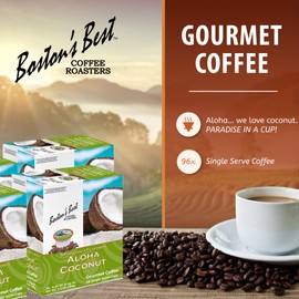 Boston’s Best Coffee - Aloha Coconut Flavored Coffee, Delicious Gourmet Coffee Compatible with Keurig® Coffee Maker, 1 Count (96 Single Serve Cups)