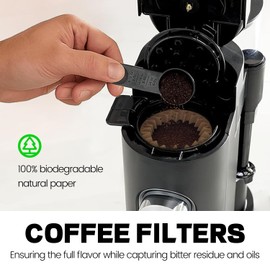 MIMORE Coffee Filters - 120 PCS Disposable Coffee Paper Filters for Ninja Pods and Grounds Single Serve Coffee Maker PB041, PB051 (Compatible with Kalita Wave Dripper 155)