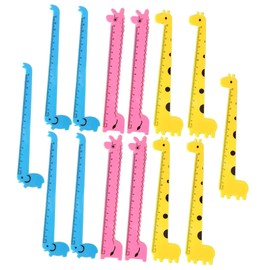 jojofuny 30Pcs Giraffe Plastic Rulers Cute Cartoon Student Ruler for School Supplies Portable Practical with Engraved Scale Random Styles for Drawing and Writing Random Color