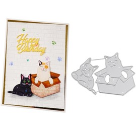 LZDIY2302214 LZBRDY - anteojos de sol con números para árbol de Navidad, diseño de gatos, pájaros, troqueles de metal, troquelado para cumpleaños, Navidad, manualidades