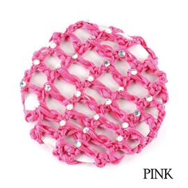 6Pcs Womens Rhinestone Hair Net Crochet Snood Bun Cover Stretchy Elastic Hairnet Hair Accessories for Ballet Dance Skating(Random Color)
