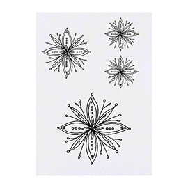 4 x 'Abstract Flower' Temporary Tattoos - Water Resistant, Skin-Safe, Non-Toxic Transfers, Mixed Sizes (TO00052189)