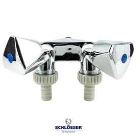 Double Valve Device Valve with 2 Outlets Wall Mounted 1/2 Inch Chrome-Plated