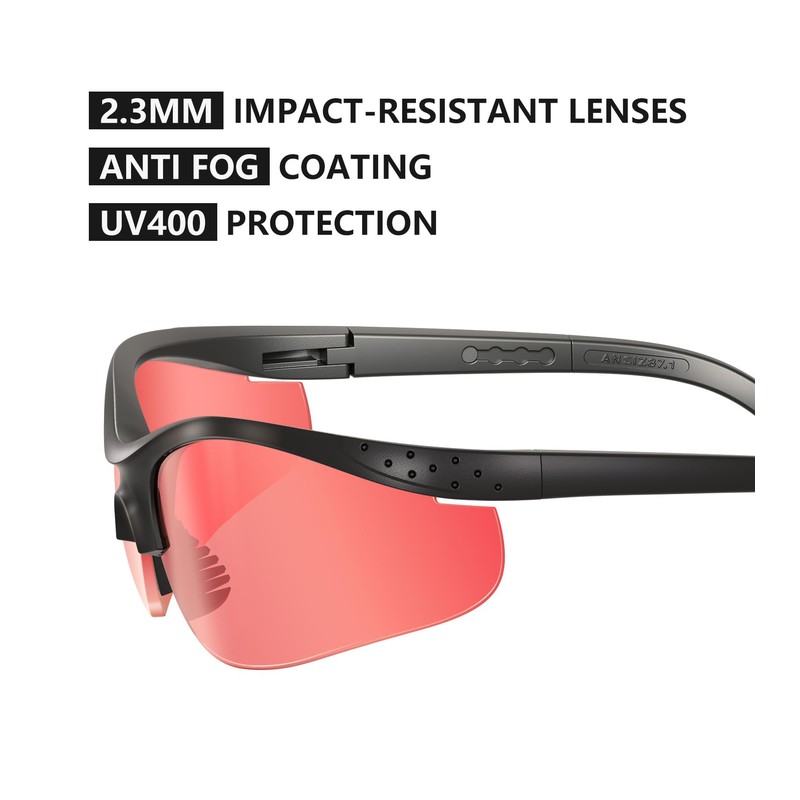 LaneTop Shooting Glasses For Men and Women, Anti Fog ANSI