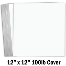 Hamilco White Cardstock Scrapbook Paper 12x12 Heavy Weight 100 lb Cover Card stock – 25 Pack