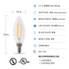 Feit Electric LED Candelabra Light Bulb, 100W Equivalent, Dimmable, E12