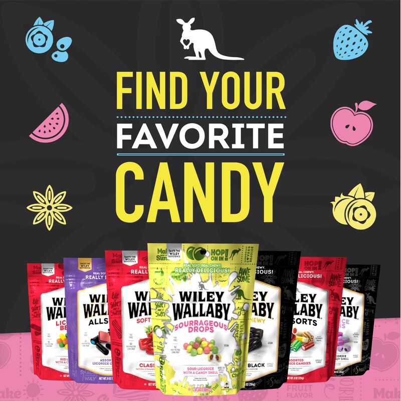 Wiley Wallaby 8 Ounce Allsorts Gourmet Australian Style Soft &