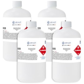 Lab Alley Ethanol 200 Proof (100%), Completely Denatured with Heptane, Extraction Grade, Kosher Certified, Halal - 4 Liters (Pack of 4 x 1 Liter Bottles)