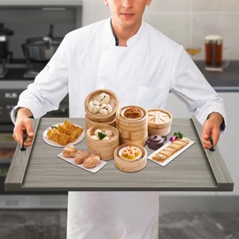 LyeXD 30*22inch Noodle Board Stove Cover w/Handles, Wood Stove Top Covers Board for Gas Burners and Electric Stove, Tray for Kitchen Counter Space RV Stovetop Cover/Sink Cover for Kitchen, RV (Grey)