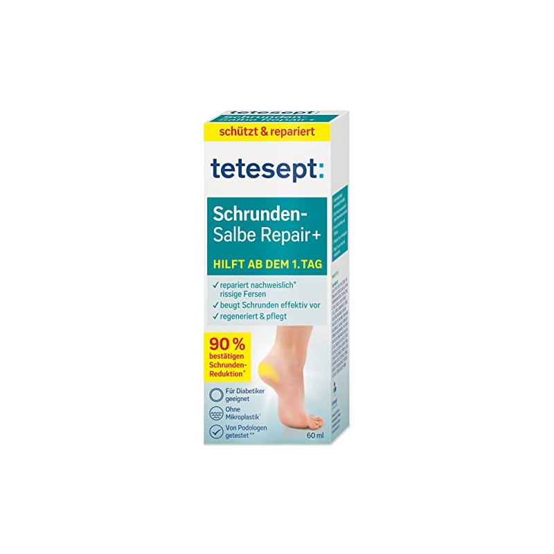 tetesept Schrunden-Salbe Repair+ ‚Äì Fu√ücreme mit Hydro-Lipid Komplex, Dexpanthenol +
