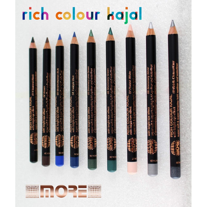 01 Black More Rich Colour Kajal Bright Eye Effect Eyeliner
