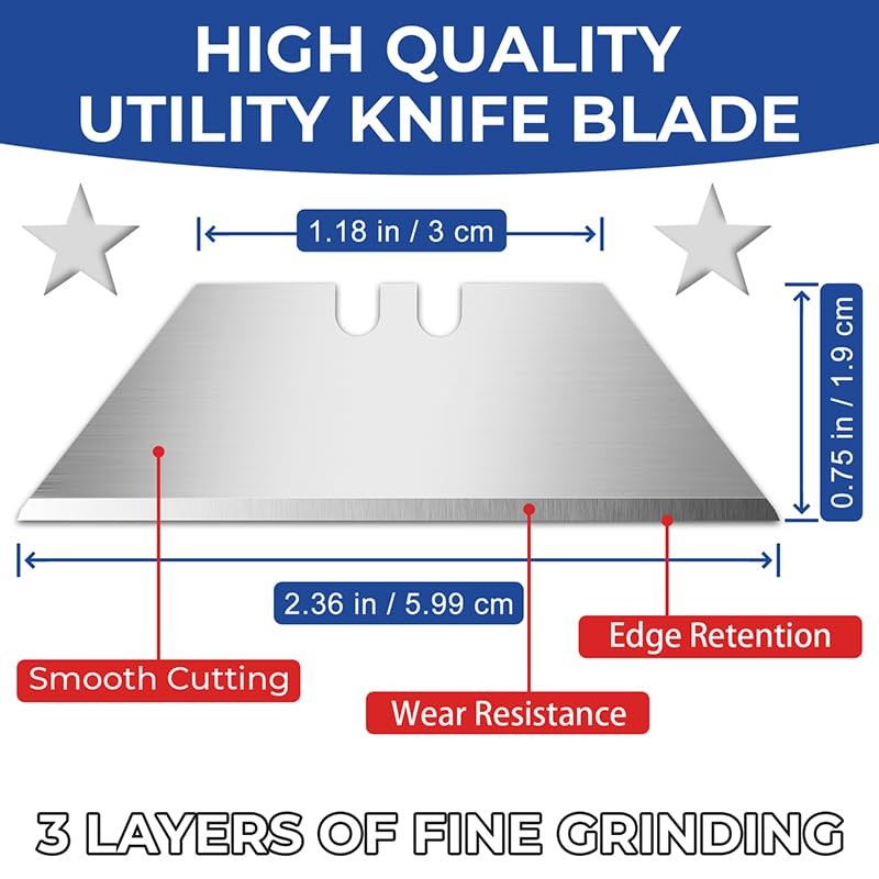 DIYSELF 200 Pack Utility Knife Blades, SK5 Box Cutter Blades