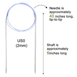 2.0 mm Circular Knitting Needles US0 |40 inches/100 cm | Suitable for Beginners to Knit Sweaters, Scarves, Blankets and Other Projects!