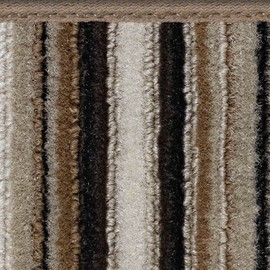 House, Home and More Skid-Resistant Carpet Indoor Area Rug Floor Mat - Mocha Brown Stripe - 3 Feet X 3 Feet