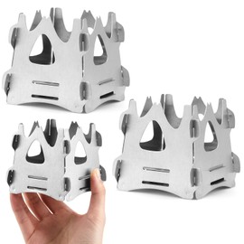 Blulu Blulu 2 Pcs Foldable Stove Portable Camping Stove for Outdoor Cooking, Lightweight Easy to Assemble Stove for Camping Backpacking Hunting Hiking Picnic, 2.9 x 2.4 x 3.1 Inches