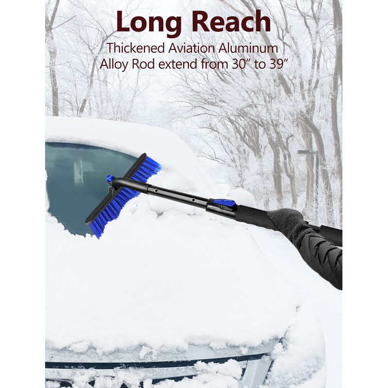 Auccutro 44'' Snow Brush Ice Scraper for Car Windshield Window,