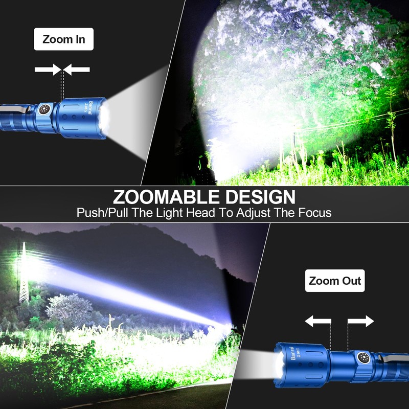 Banral Flashlights High Lumens Rechargeable, Super Bright Long Range Small