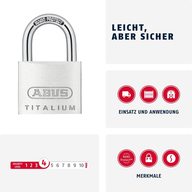 ABUS 64TI/35 35mm Titalium Padlock Keyed KA6355