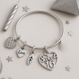 Infinity Collection Sweet 16 Bracelet, Sweet Sixteen Bracelet, for Sweet 16, Sweet 16 Birthday Gift, Custom Gift for Sweet Sixteen, for Daughter
