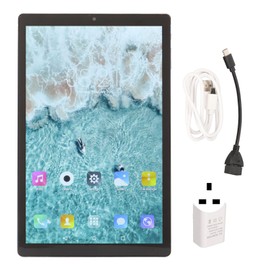 10.1 Inch Tablet HD Display 4GB RAM 64GB ROM 2.4GHz 5GHz WiFi 3 Card Slots Dual Camera 5800mAh Orange Tablet 100‑240V UK Plug