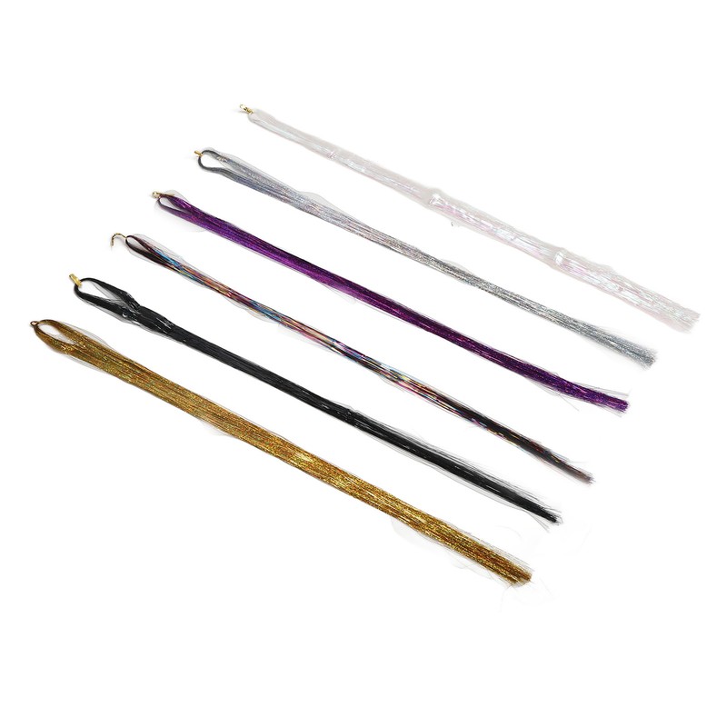 Hair Tinsel Kit Colorful Shiny Glitter Strands Portable Fairy Hair