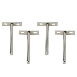 Antrader 4 Piece Floating Shelf Brackets, 6" Concealed Hidden Shelf Supports Decorative Shelf, Package Includes Screws and Wall Plugs（Silver）