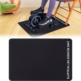 Non-Slip Workout Mat for Ellipse Leg Exerciser, Electric Seated Foot Pedal Exerciser, Suitable for Elliptical Machines, Stability & Floor Protection - Style: Black