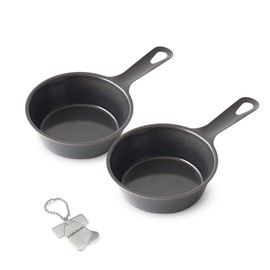 J-kitchens Skillet, Set of 2, Iron, Grill, Oven Compatible, 6.1 x 3.7 x 1.5 inches (15.5 x 9.5 x 3.7 cm), Made in Japan with Original Tag