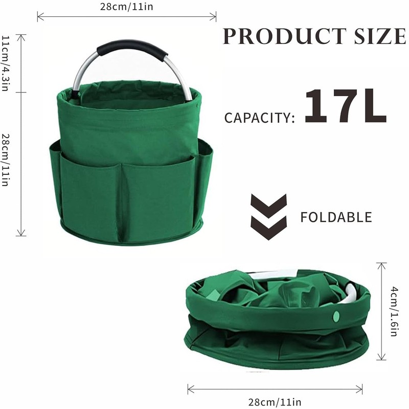 Cleaning Caddy with Handle,Cleaning Supplies 17L Foldable Storage Basket