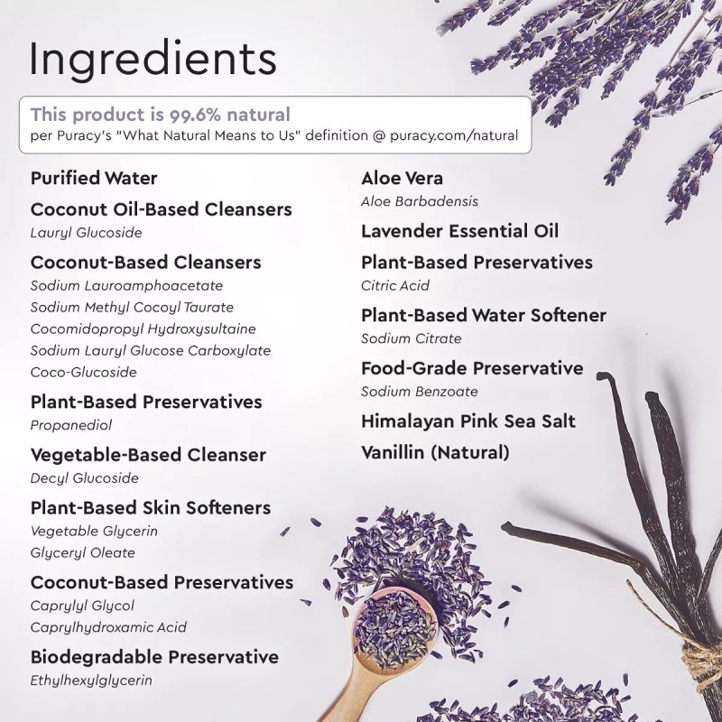 Puracy Jabón Gel Natural Lavado Manos Hipoalergénico Vegano Biodegr
