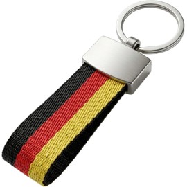 Roar Llavero de Alemania de metal y tejido de nailon, Bandera alemana, plata, talla única