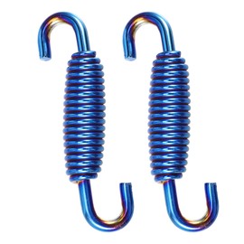 A ABSOPRO Pack of 2 Motorcycle Universal Exhaust Springs Pipe Spring Stainless Steel Exhaust Spring for Motorcycle Scooter 55 mm Blue