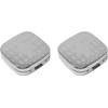 Stephanie Imports Silver Etched Victorian Print Engraveable 2 Count Square-Shaped
