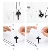Cremation Jewelry Black Cross Urn Pendant Keepsake Memorial Necklace