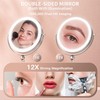 Beautifive 10" Makeup Mirror with Light, 12X/1X Magnifying Mirror with