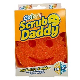 Scrub Daddy Colors Scratch Free FlexTexture Scrubbing Sponge, Orange