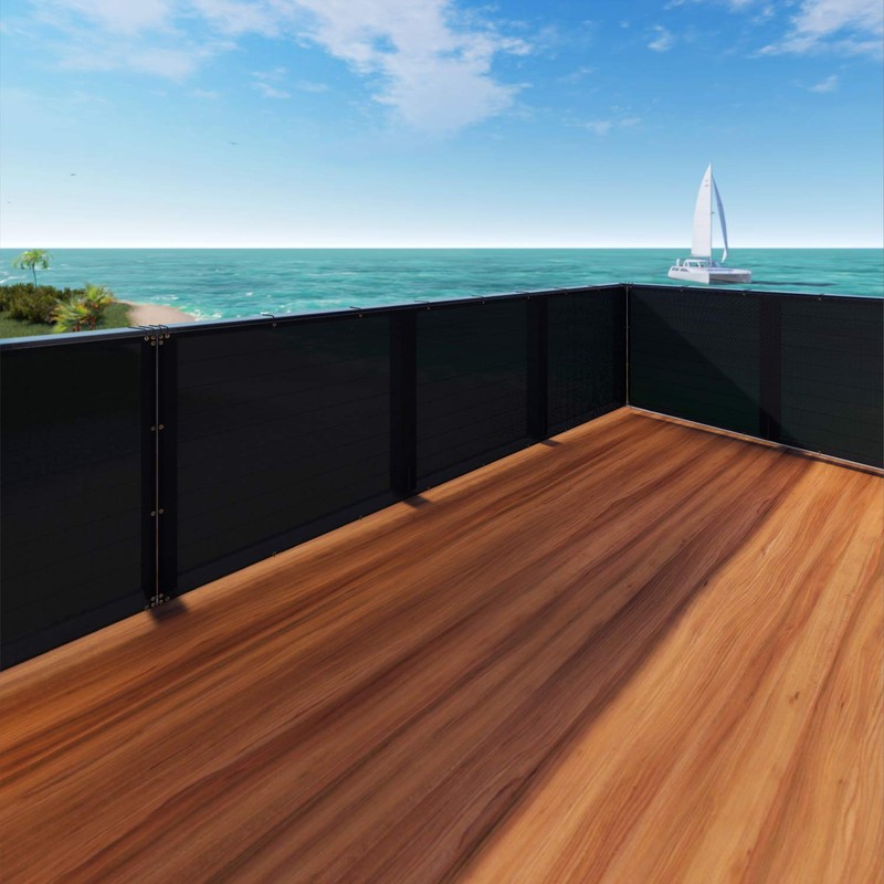 Windscreen4less 3'x12' Deck Balcony Privacy Screen Fence Apartment Balcony Mesh