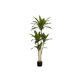 LOPOO Lifelike 51-Inch Tall Dracaena Tree for Indoor Décor, Faux Greenery in Black Pot