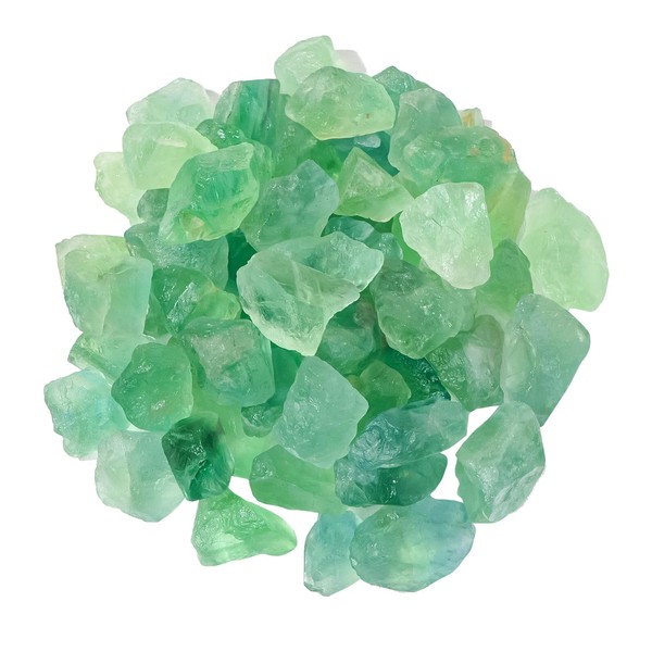 Apengshi 1/2lb（230g) Natural Green Fluorite About 0.59-0.78in Healing Crystal Tumbled