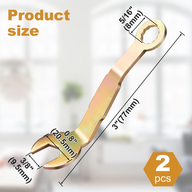 PAGOW 2 Pcs Pivot Adjustment Wrench, 3/8" Bi-Fold Open Wrench,