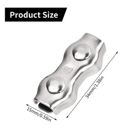 Kioiner 12 Pcs M3 Cable Clamps, 2 Post Cable Clamp Stainless Steel Duplex Cable Clamp for 1/16" - 1/8" Diameter Wire Rope and Cables