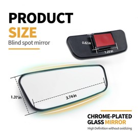 Bestmoy 2 PCS Car Rear View Blind Spot Mirror, 3.7 x 1.4 Inches HD Rectangle Glass Adjustable Convex Wide Angle Rearview Mirror, Universal for Most Cars, Trucks SUVs, Car Exterior Accessories (Black)