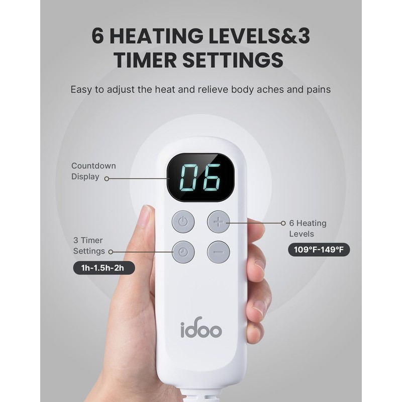 iDOO Heating Pad XXL for Back & Period Heating Pad